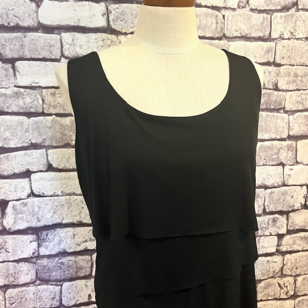 Chico's Black Sleeveless Tiered Dress Size XL - Picture 11 of 11